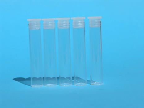 Leer-Röhrchen aus Klarglas mit Lamellenstopfen (weite Öffnung)