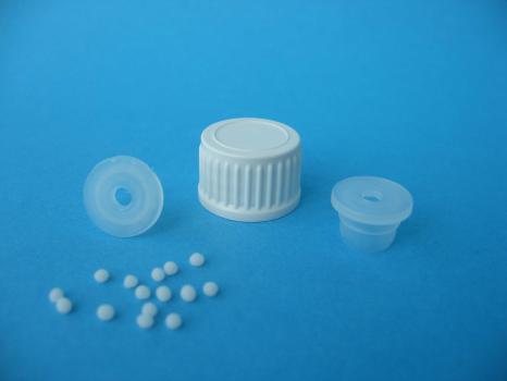 Schraubverschluss NW 18 mit Dosiereinsatz für Globuli Größe 3