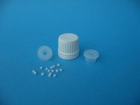 Originalitäts-Schraubverschluss NW 18 mit Dosiereinsatz für Globuli Größe 3