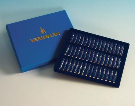 Artificial leather case for 225 ampoules